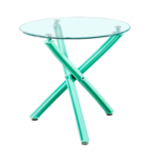 Table de salle à manger ronde en gros à la mode en verre coloré